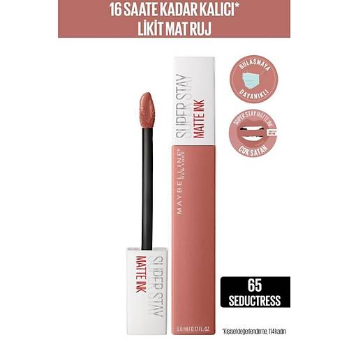 Maybelline New York Stay Matte Ink Unnude Likit Mat Ruj - 65 Seductress - Nude