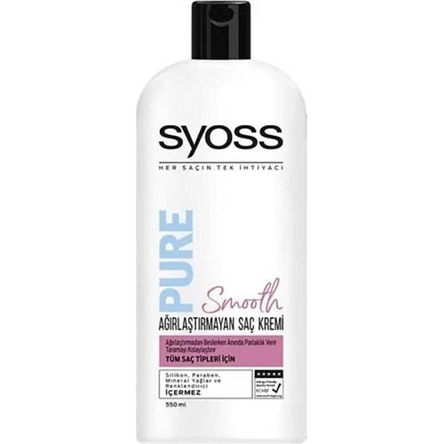 Syoss Pure Smooth Agrlatrmayan Sa Kremi 550 ml