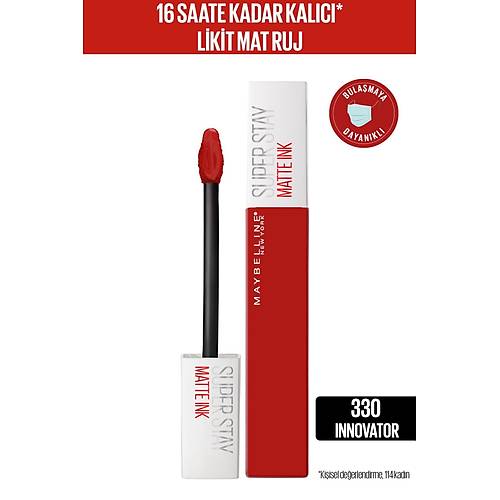 Maybelline New York  Stay Matte Ink Likit Mat Ruj - 330 Innovator- Krmz