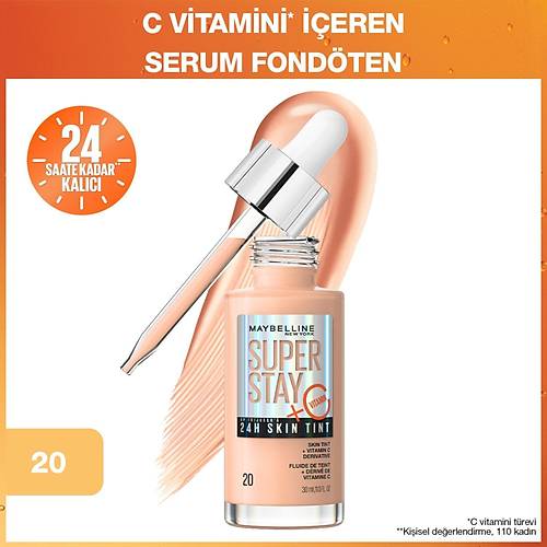 Maybelline New York Super Stay Skin Tint Fondten - 20