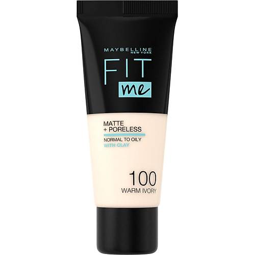 Maybelline New York Fit Me Matte+Poreless Fondten - 100 Warm Ivory