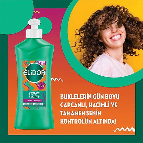 Elidor 7/24 ekillendirici Sa Bakm Kremi Belirgin Bukleler Elastin & Badem St 265 ml