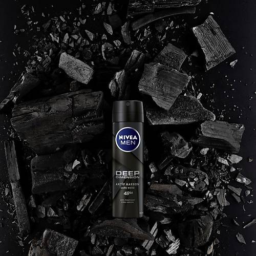 NIVEA Men Erkek Sprey Deodorant Deep Dimension 48 Saat Anti-perspirant Koruma 150ml,Erkeksi Koku