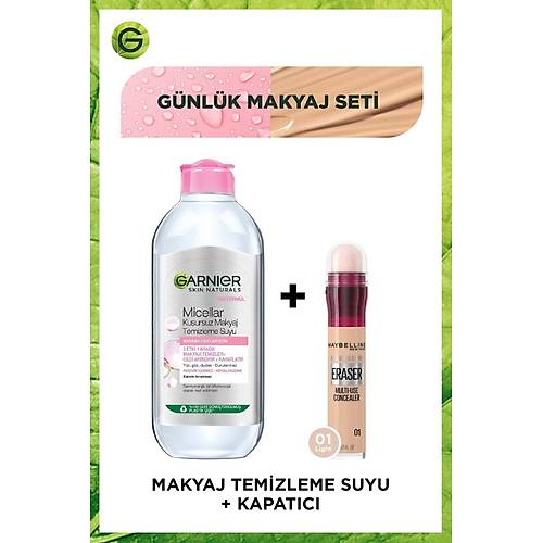 Maybelline New York Instant Anti Age Eraser Kapatc 01 Light + Garnier Micellar Kusursuz Makyaj 