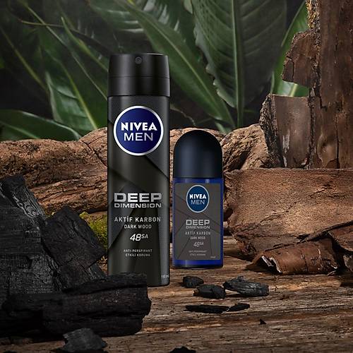 NIVEA Men Erkek Sprey Deodorant Deep Dimension 48 Saat Anti-perspirant Koruma 150ml,Erkeksi Koku