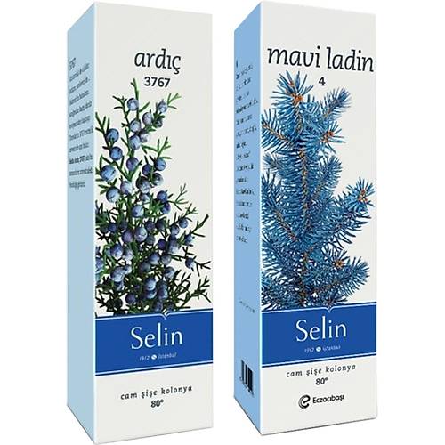 Selin Ard Kolonya 180 ml + Mavi Ladin Kolonya 180 ml Cam ie