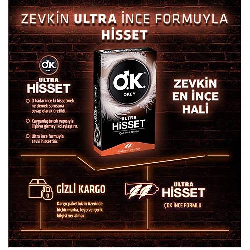 Okey Ultra Hisset ok nce Formlu Prezervatif (1 x 10 Adet)