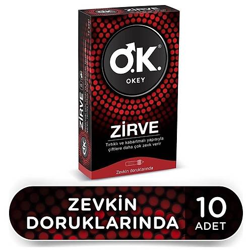 Okey Zirve Zevkin Doruklarnda Trtkl & Kabartmal Prezervatif (1 x 10 Adet)