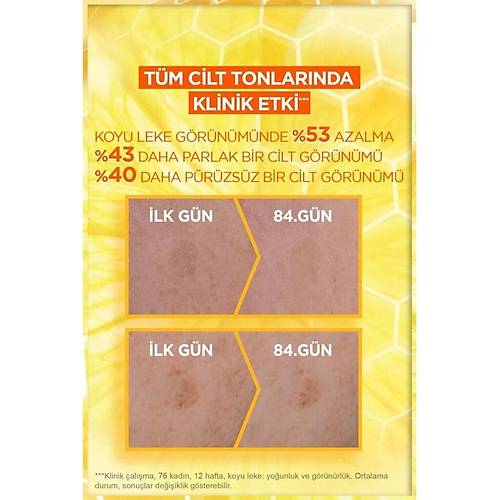 Garnier C Vitamini Parlak Gnlk Gne Koruyucu Fluid Yz Kremi Grnmez Doku SPF50+ 40ML