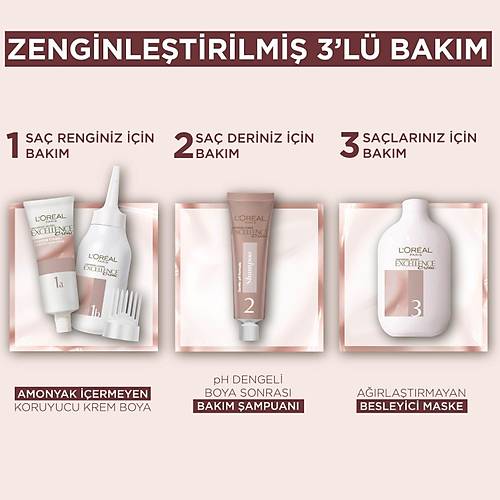 L?oral Paris Excellence Creme Nude Renkler Sa Boyas ? 8u Nude Koyu Sar