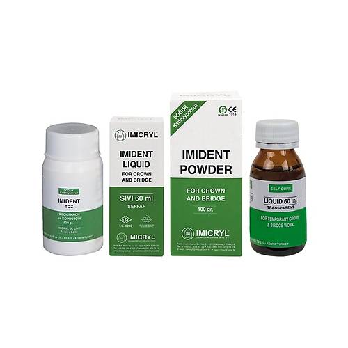 İmicryl İmident Geçici Kron Köprü Akriliği 100 Gr Toz + 50 Ml Likit