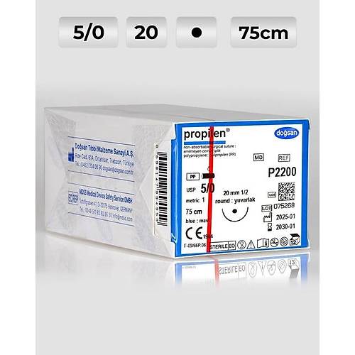 P4200 DOSAN Propilen 3/0 20 1/2 Yuvarlak (?) 75cm Polipropilen Emilemeyen Str 12 Ad./Pkt  Cerrahi Malzeme