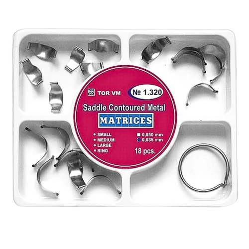 Tor VM Eyer Konturlu Metal Matrix (4 eit) No: 1.320 0,050mm  Di Hekimi Restorasyon Malzemesi