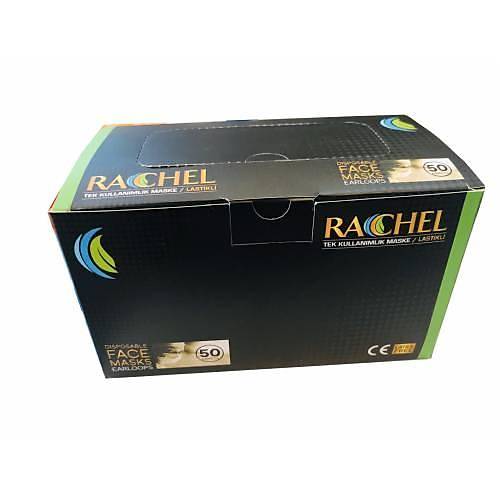 Rachel Tek Kullanmlk Cerrahi Maske 50 Adet Beyaz  3 Katl, Yumuak ve Konforlu Koruma