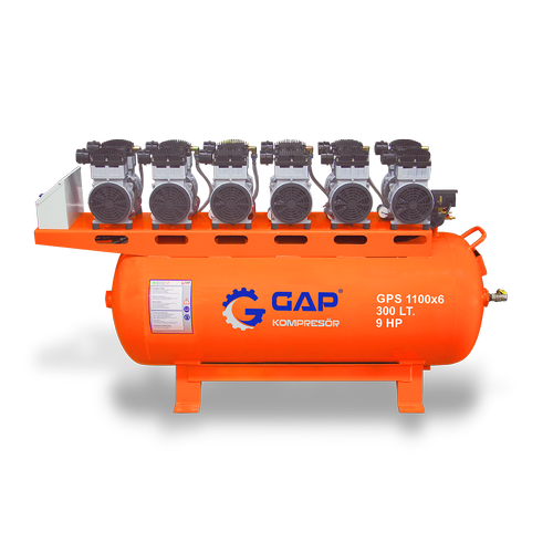 GAP 9HP 300 Lt Sessiz ve Yasz Hava Kompresr  Dental Klinik Kompresr
