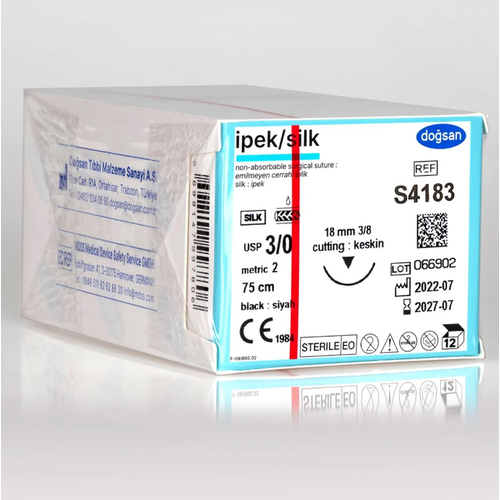 Dosan pek 3/0 18 3/8 Keskin 75 Cm pek Emilemeyen Stur