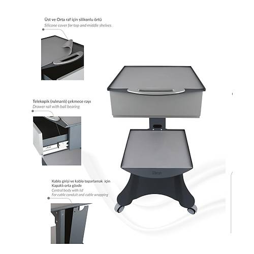 �ron Tek �ekmeceli Dental HCS-01 Fizyo Sehpas� - Taray�c� Sehpas�