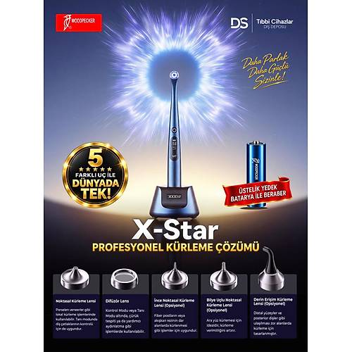 Woodpecker X-Star LED K�rleme Cihaz� � �ift Batarya + 5 Yedek U�