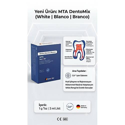 DentoMix MTA White Endodontik Tamir Siman� 1 g Toz + 3 ml Likit