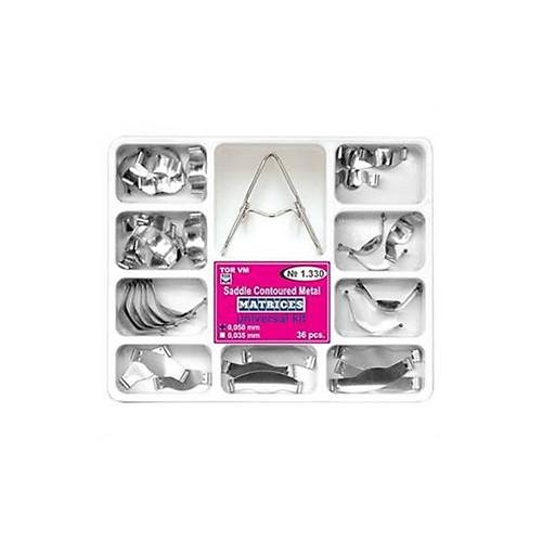 Tor VM Eyer Konturlu Metal Matrix (Universal Kit Premolar iin) No: 1.330 0,050mm  Di Hekimi Restorasyon Malzemesi