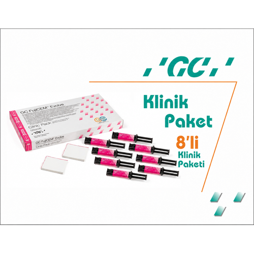 GC FujiCEM Evolve Clinic Pack Rezin Modifiye Cam �yonomer Siman 8�li