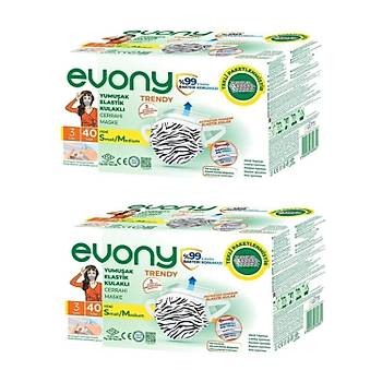 Evony Maske Trendy 40l Tekli Paketli x 2 Kutu (80 Ad)