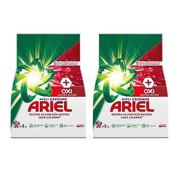 Ariel Oxi Beyazlara zel Aqua Pudra Toz amar Deterjan 3 Kg x 2 Adet