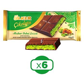 lker Mehur Dubai Lezzeti Dubai ikolatas 93 gr x 6 Adet