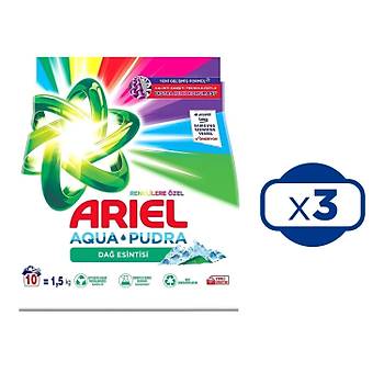 Ariel Da Esintisi Renklilere zel 1,5 Kg Aquapudra Toz Deterjan x 3 Adet