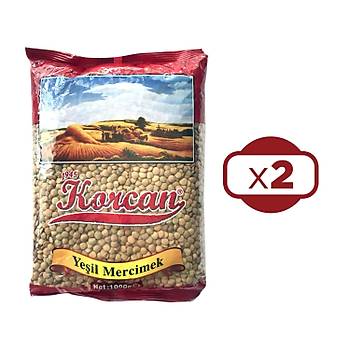 Korcan Yeil Mercimek 1000 gr 2 li