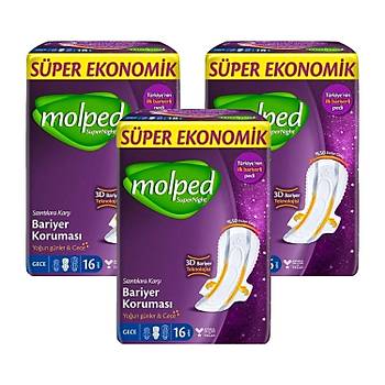 Molped Supernight Gece Bariyer Korumas 16 l Gece x 3 Adet