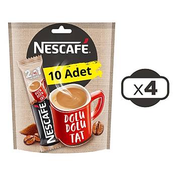 Nescafe 2 si 1 Arada 10'lu Ekonomik Paket X 4 Adet