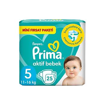 Prima Aktif Bebek Bebek Bezi 5 Beden 25'li Frsat Paketi