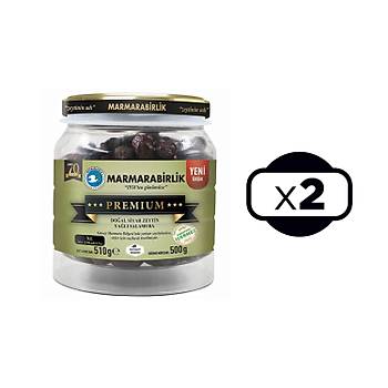 Marmarabirlik Premium XL Siyah Zeytin 500 gr Cam Pet x 2 Adet