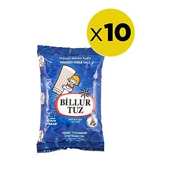 Billur Tuz Iyotlu 750 gr x 10 Adet 