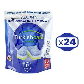 Turkishcare Hepsi 1 Arada 40 l Bulak Makinas Tableti x 24 Paket (960 Tablet)