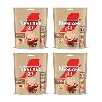 Nescafe 2 si 1 Arada Stl Kpkl 10'lu Ekonomik Paket X 4 Adet