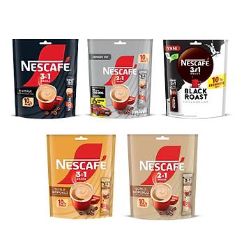 Nescafe 31 Arada ve 2si1 Arada 10 lu Poet 5 li Karma Paket