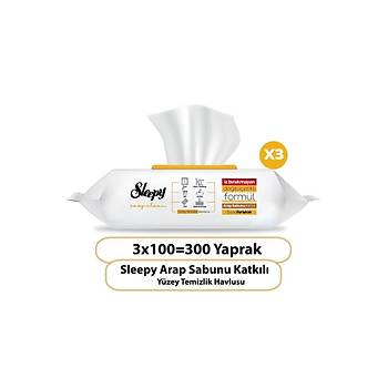 Sleepy Easy Clean Arap Sabunu Katkl Yzey Temizlik Havlusu 3X100 (300 Yaprak)