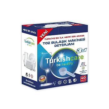 Turkishcare Hepsi Bir Arada Toz Bulak Makinesi Tablet Deterjan 40 Ykama x 3 Adet