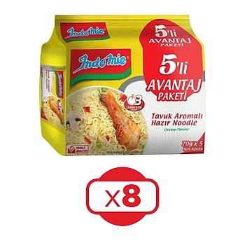 Indomie Hazr Noodle Tavuklu 75gr X 5 Li Avantaj Paket X 8 Adet