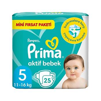 Prima Aktif Bebek Bebek Bezi 5 Beden 25'li x 4 Paket