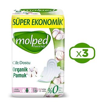 Molped Pure & Soft Uzun Sper Ekonomik Ped 18 Li x 3 Adet