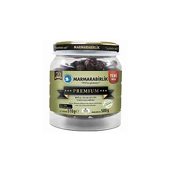 Marmarabirlik Premium XL Siyah Zeytin 500 gr Cam Pet x 2 Adet