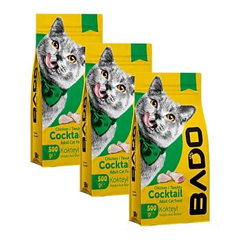 Bado Kedi Mamas Kokteyl Yetikin Kuru 500 gr x 3 Adet