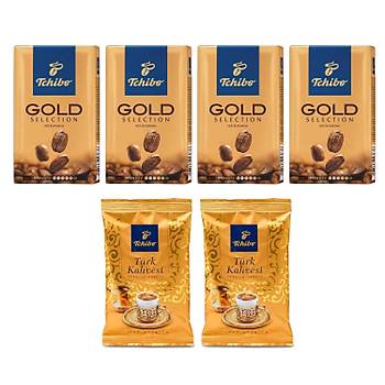 Tchibo Gold Filtre Kahve 250 gr 4 Adet + Trk Kahvesi 100 gr 2 Adet