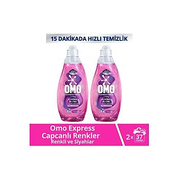 Omo Express Fresh Capcanl Renkler Renkli Ve Siyahlar Sv amar Deterjan 1480 ml X2