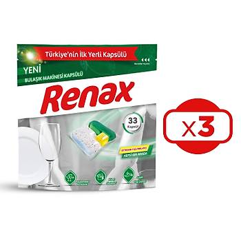 Renax Bulak Makinesi Kapsl Hepsi Bir Arada 33 L x 3 Adet (99 Kapsl)