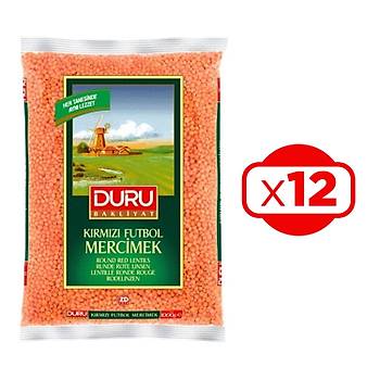 Duru Krmz Futbol Mercimek 1000 gr x 12 Adet