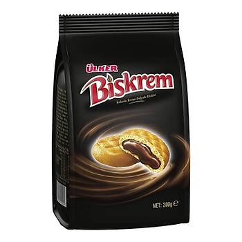 lker Biskrem Kakaolu Krema Dolgulu Biskvi 200 gr x 4 Adet